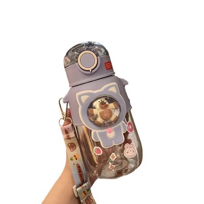 Outdoor Activity Self-driving Travel Plastic Water Bottle With Straw for Youth 680ml