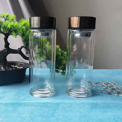 Double Wall Glass Water Bottle High Borosilicate and Eco-friendly for Boiling Water