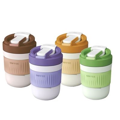 400ml/550ml Capacity Portable Multifunctional Glassware Cute Glass Coffee Cup with Straw