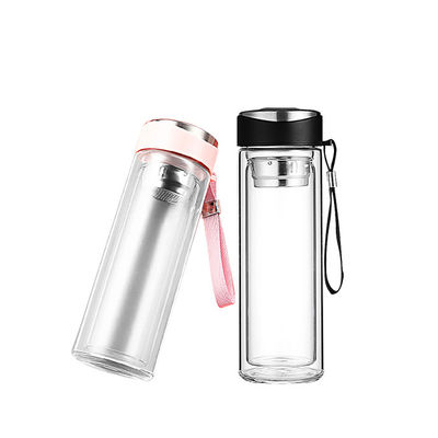 Double Wall Glass Tumbler WITH TEA INFUSER for Sublimation Printing at Low Moq