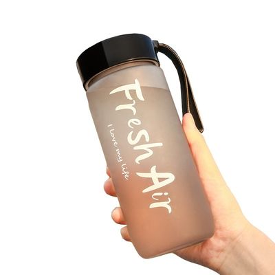 Custom Gym Sports Leakproof Kettle Portable Water Bottle with Clear Cup and Rope