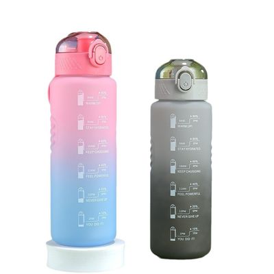 32Oz 1000ML Motivational Sports Water Bottle With Flow Flip Top Leak Proof Lid Portable
