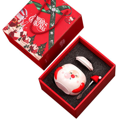 Custom Christmas Nordic Ceramic Coffee Mugs 400Ml Capacity with Santa Claus Design