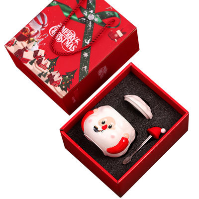 Custom Christmas Nordic Ceramic Coffee Mugs 400Ml Capacity with Santa Claus Design