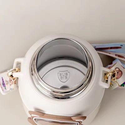 Outdoor Activity Cartoon Design 500ml Stainless Steel Kids Thermos Cup With Straw Lid