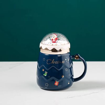 2024 Pretty Christmas Snowball Ceramic Mug Gift Set with All Accessories and Cute Mug