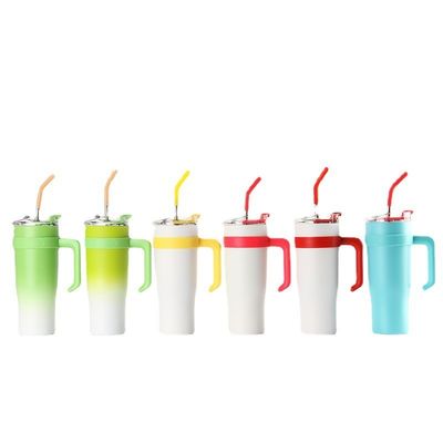 40oz Stainless Steel Insulated Coffee Cup With Straw And Lid For Office Supplies