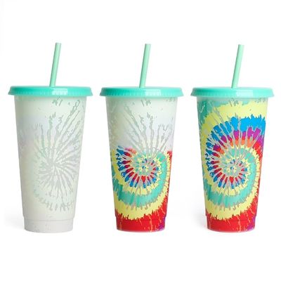 Promotion Giveaway Reusable BPA Free Custom Print Plastic Coffee Cup with Lid and Straw