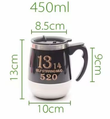 Convenient Portable Electric Stirring Coffee Milk Bottle 450ml Stainless Steel Tumbler