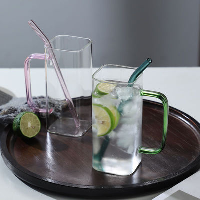 400ml Square Children Cups With Colored Handle Drinkware Type MUGS Occasion Back to School