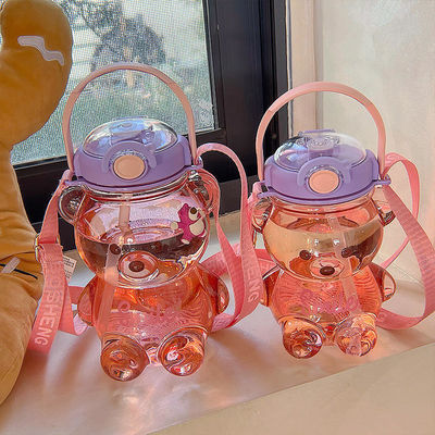 Daily Life Home Cute Design Style BPA Free Outdoor Water Bottle with Straw and Handle
