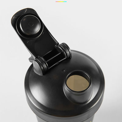 600ml Fitness Plastic Black Gym Blender Shaker Cup for Sports Water Leakproof Design