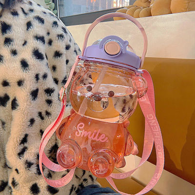 Daily Life Home Cute Design Style BPA Free Outdoor Water Bottle with Straw and Handle