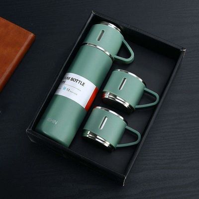 500ml Business Gift Stainless Steel Vacuum Flask Coffee Tumbler Water Bottle Cup Set
