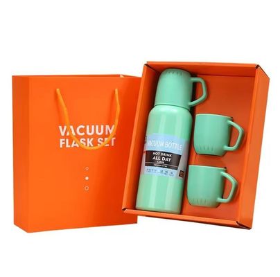 PORTABLE Three-lid Stainless Steel Vacuum Insulation Water Cup Gift Set for Travelers
