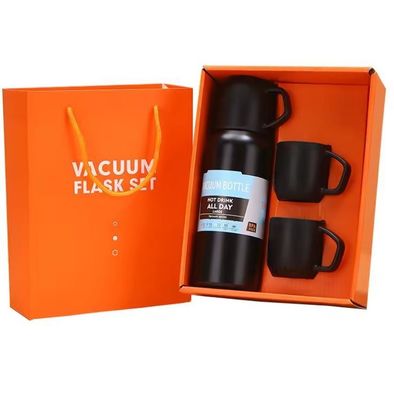 PORTABLE Three-lid Stainless Steel Vacuum Insulation Water Cup Gift Set for Travelers
