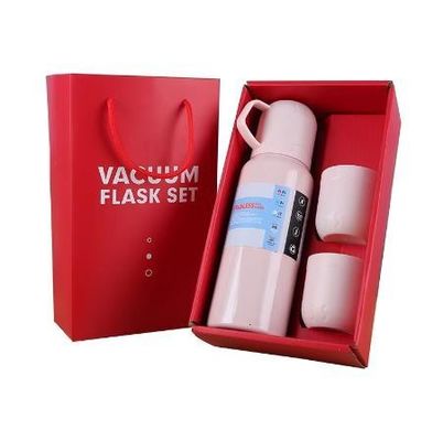 PORTABLE Three-lid Stainless Steel Vacuum Insulation Water Cup Gift Set for Travelers