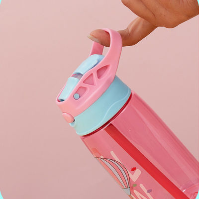 480ml Children Cute Portable Leakproof Straight Drink Plastic Water Bottle With Straw