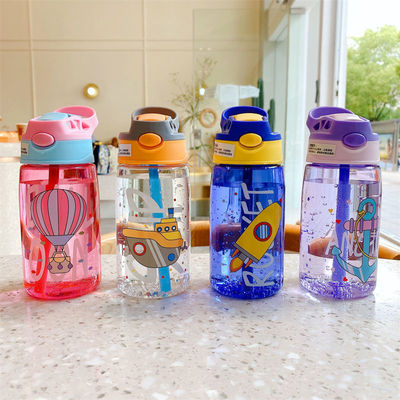 Anti-Corrosion Coated Plastic Baby Drinking Water Bottles with Custom Logo and Straws