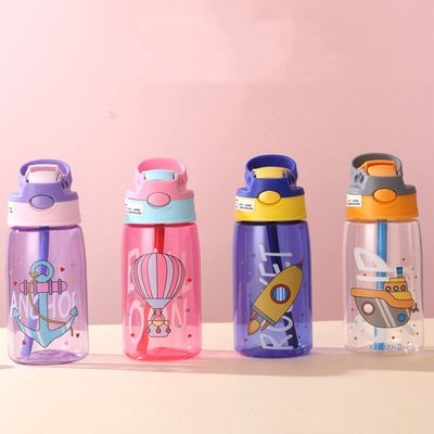 Anti-Corrosion Coated Plastic Baby Drinking Water Bottles with Custom Logo and Straws