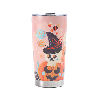 Open Type 3D Printed Beer Cup 304 Stainless Vacuum Water Cup 20oz with Halloween Design