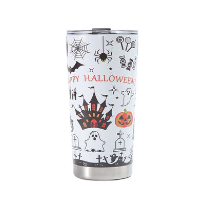 Open Type 3D Printed Beer Cup 304 Stainless Vacuum Water Cup 20oz with Halloween Design