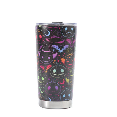 Open Type 3D Printed Beer Cup 304 Stainless Vacuum Water Cup 20oz with Halloween Design