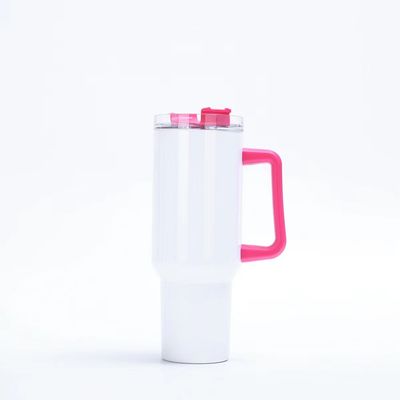 HANDGRIP 40oz Tumbler With Straw Lid and Handle Stainless Steel Reusable Tumbler for Colorful Car Cups
