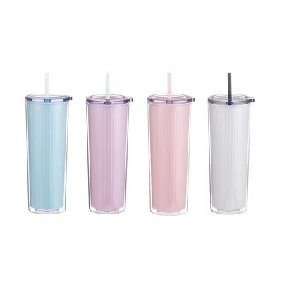 24oz Eco-friendly Colorful Plastic Acrylic Water Bottles Double Wall Tumbler Cups