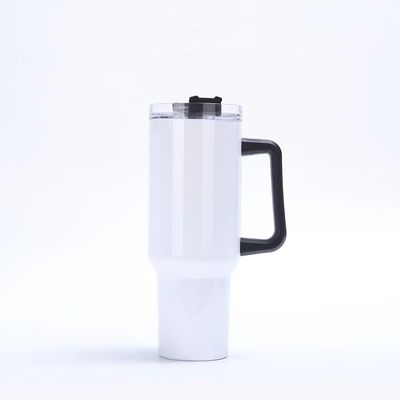 Reusable Stainless Steel Tumblers Color Car Cups Tumbler with Handle and Straw Lid