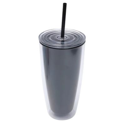 TOUR Applicable Adults 24oz BPA Free Double Wall Plastic Tumbler with Straw and Lid