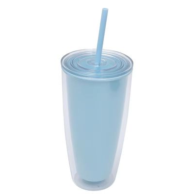 TOUR Applicable Adults 24oz BPA Free Double Wall Plastic Tumbler with Straw and Lid