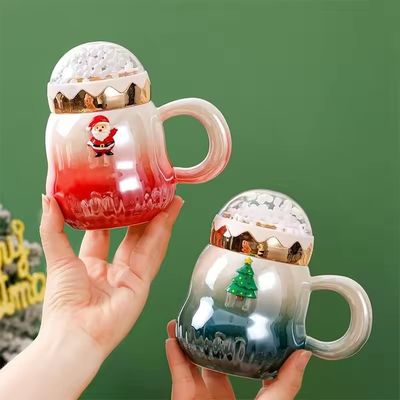Attractive Gradient Color Christmas Ceramic Gift Boxed Mugs with Customized Logo