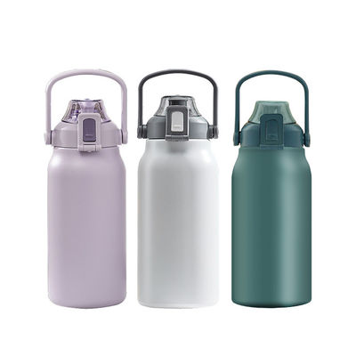 Custom Stainless Steel Water Bottle with Straw Handle Lid Inner 316 and Outer 304