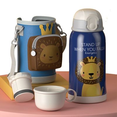 Sustainable 550ml Insulated 304 Stainless Steel Water Bottle With Straw Lid for Kids