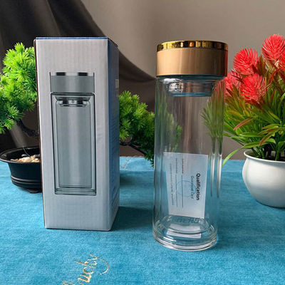 Direct Drinking Reusable Bpa Free Borosilicate Tea Infuser Glass Water Bottle with Filter 300 ml