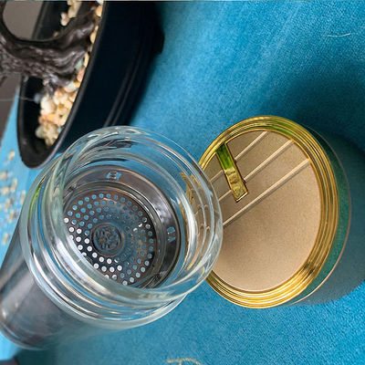 Direct Drinking Reusable Bpa Free Borosilicate Tea Infuser Glass Water Bottle with Filter 300 ml