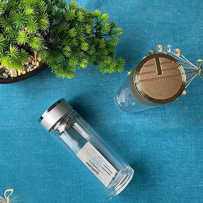 Direct Drinking Reusable Bpa Free Borosilicate Tea Infuser Glass Water Bottle with Filter 300 ml