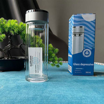 Direct Drinking Reusable Bpa Free Borosilicate Tea Infuser Glass Water Bottle with Filter 300 ml