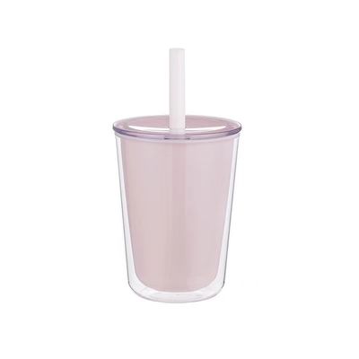 Straw Cup Custom Double Wall Plastic Water Bottle With Straw for Large Capacity Beverages