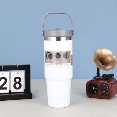 Modern Design 20oz Stainless Steel Vacuum Insulated Tumbler With Handle Lid Custom Logo
