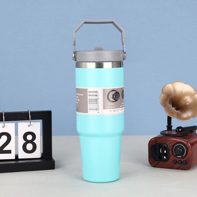 Modern Design 20oz Stainless Steel Vacuum Insulated Tumbler With Handle Lid Custom Logo