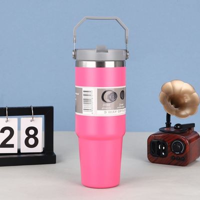Modern Design 20oz Stainless Steel Vacuum Insulated Tumbler With Handle Lid Custom Logo
