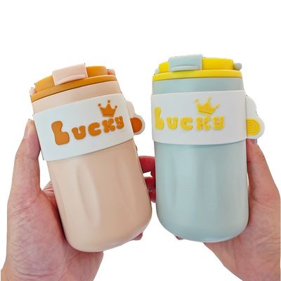 420ml Portable Creative Cute Straight Drink 304 Stainless Steel Water Bottle With Lid