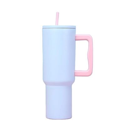 Reusable Stainless Steel Tumblers 40oz Tumbler With Handle And Straw Lid Color Car Cups
