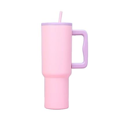 Reusable Stainless Steel Tumblers 40oz Tumbler With Handle And Straw Lid Color Car Cups