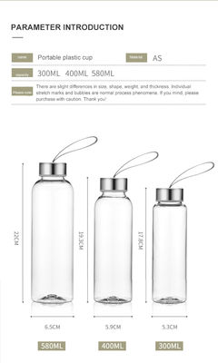 Direct Drinking 300ml 400ml 600ml BPA-free Plastic Bottle for Outdoor Sports and Travel