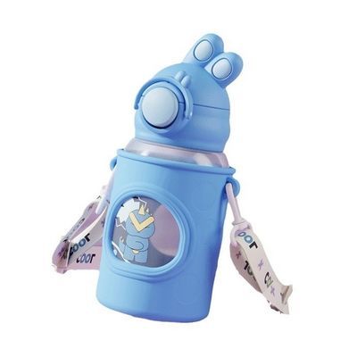 680ml Personalized Gift Crooked Rabbit Ear Water Bottle WITH LID for Children Travel