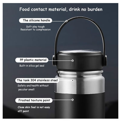 Adults' 600ml Stainless Steel Water Bottle with Straw Double Wall Vacuum Insulated