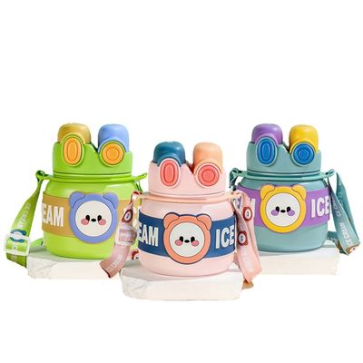 Custom Logo Accepted Cute Design Portable 850ml Double Drink Cup Thermos for Children